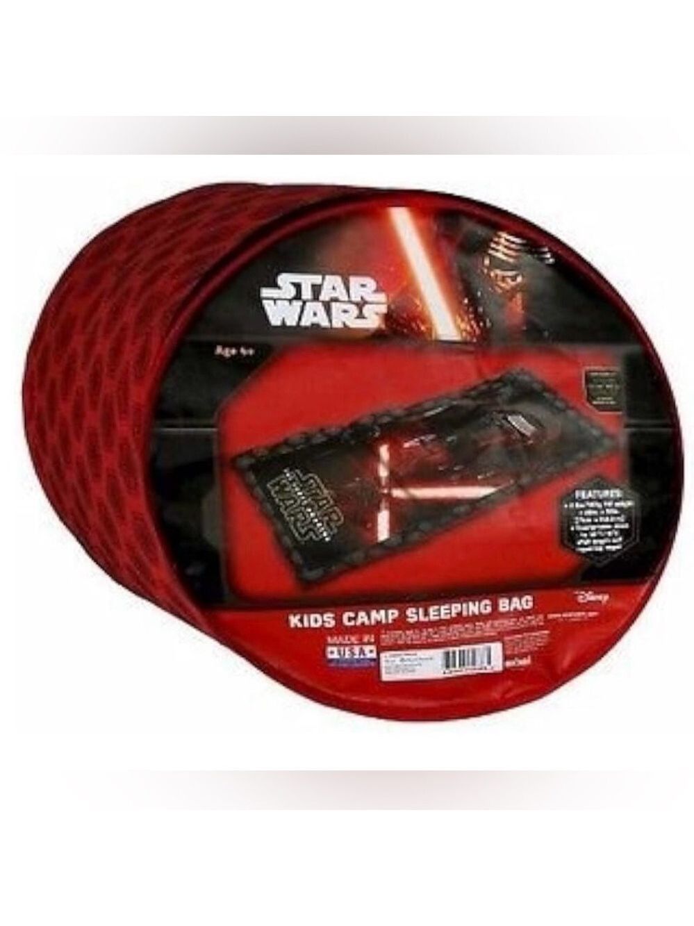 Star Wars The Force Awakens Kids Sleeping Bag - Black and Red - 28"x56"
